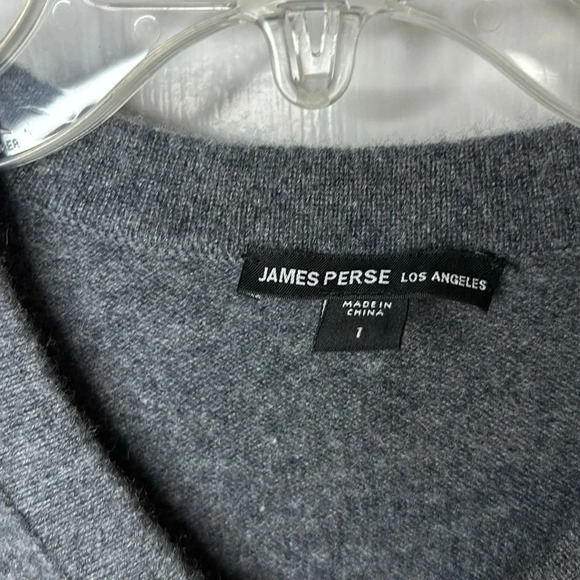 Perfect condition James Perse cashmere womens vneck sweater in charcoal size s - Picture 3 of 6